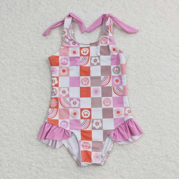 S0150 baby girl clothes smile girl swimsuit swimwear