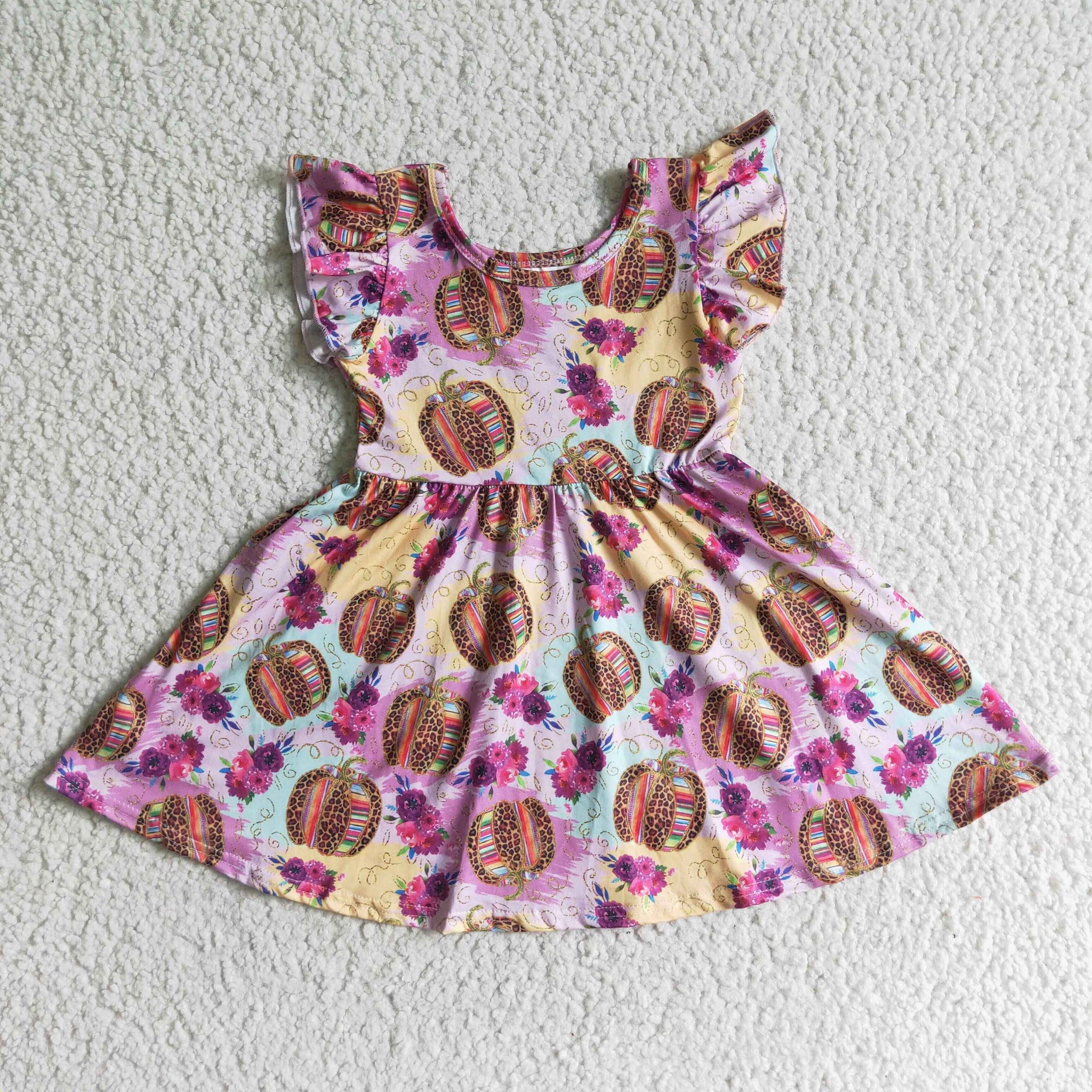 GSD0132 pumpkin flutter halloween dress