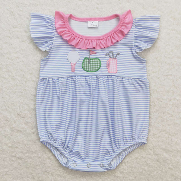 SR1215 RTS baby girl clothes embroidery golf toddler girl summer bubble