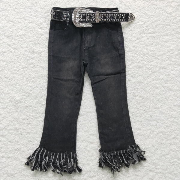 D4-30 baby girl clothes black tassel jeans winter pant 1