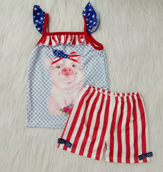 C4-11 baby girl clothes pig july 4th outfits-promotion 2025.3.8 $5.5