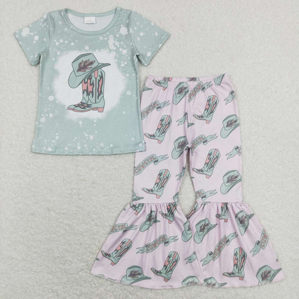 GSPO1232 baby girl clothes girls cowgirl boots western clothes toddler bell bottoms outfit