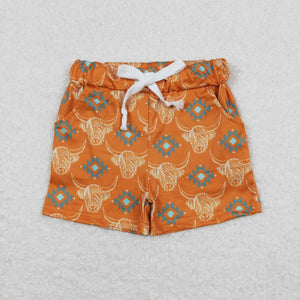 SS0208 RTS baby boy clothes  aztec cowboy boy summer shorts