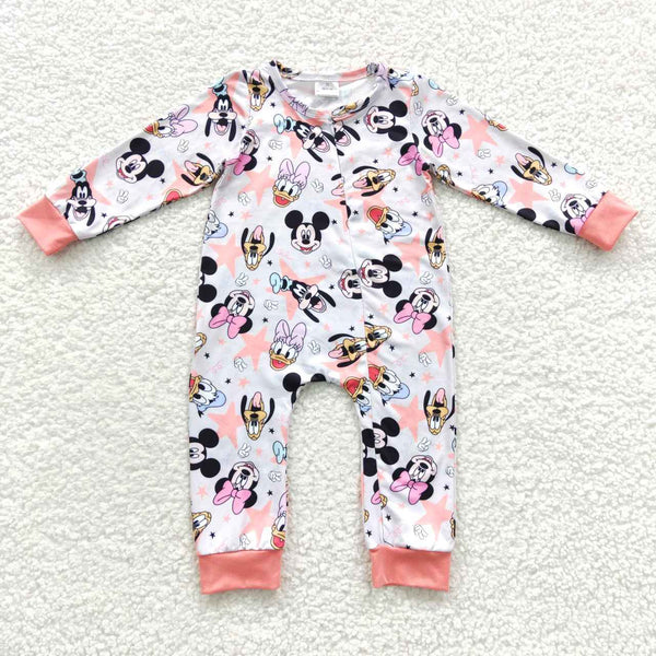 LR0298 zipper romper baby cartoon romper