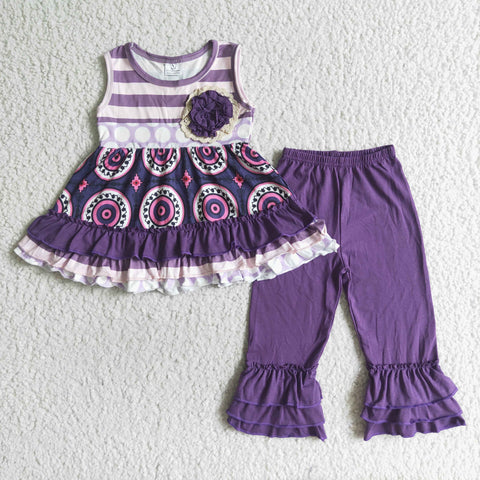 C2-5 purple sleeveless belt fall spring set