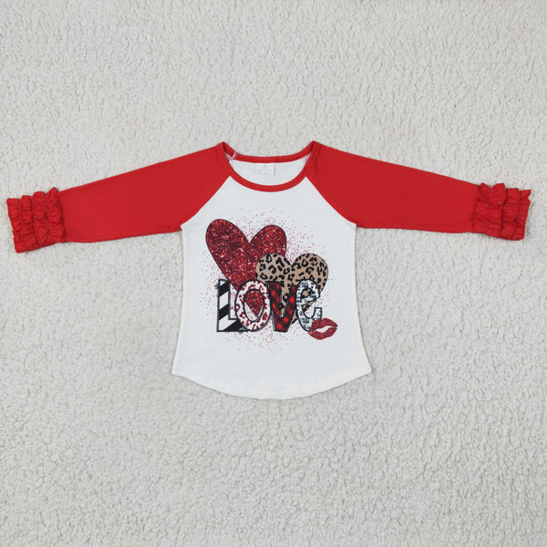 GT0072 baby girl clothes heart valentines day shirt