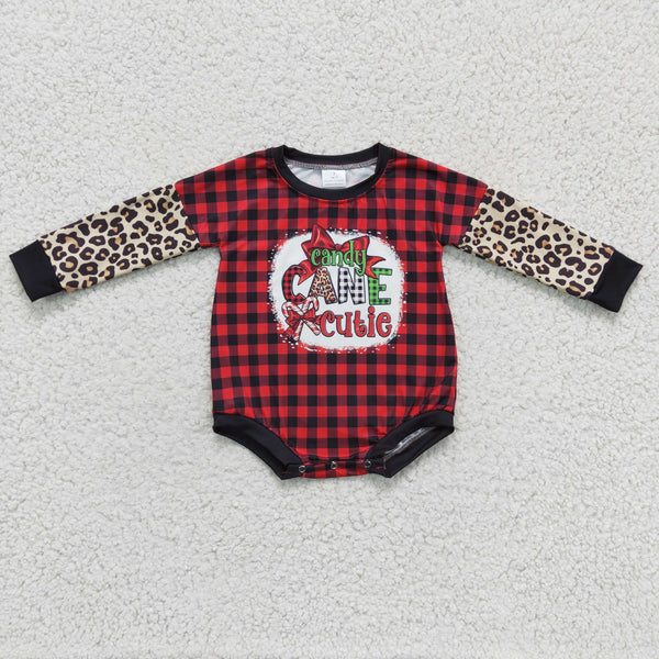 LR0214 baby girl clothes leopard cutie christmas bubble