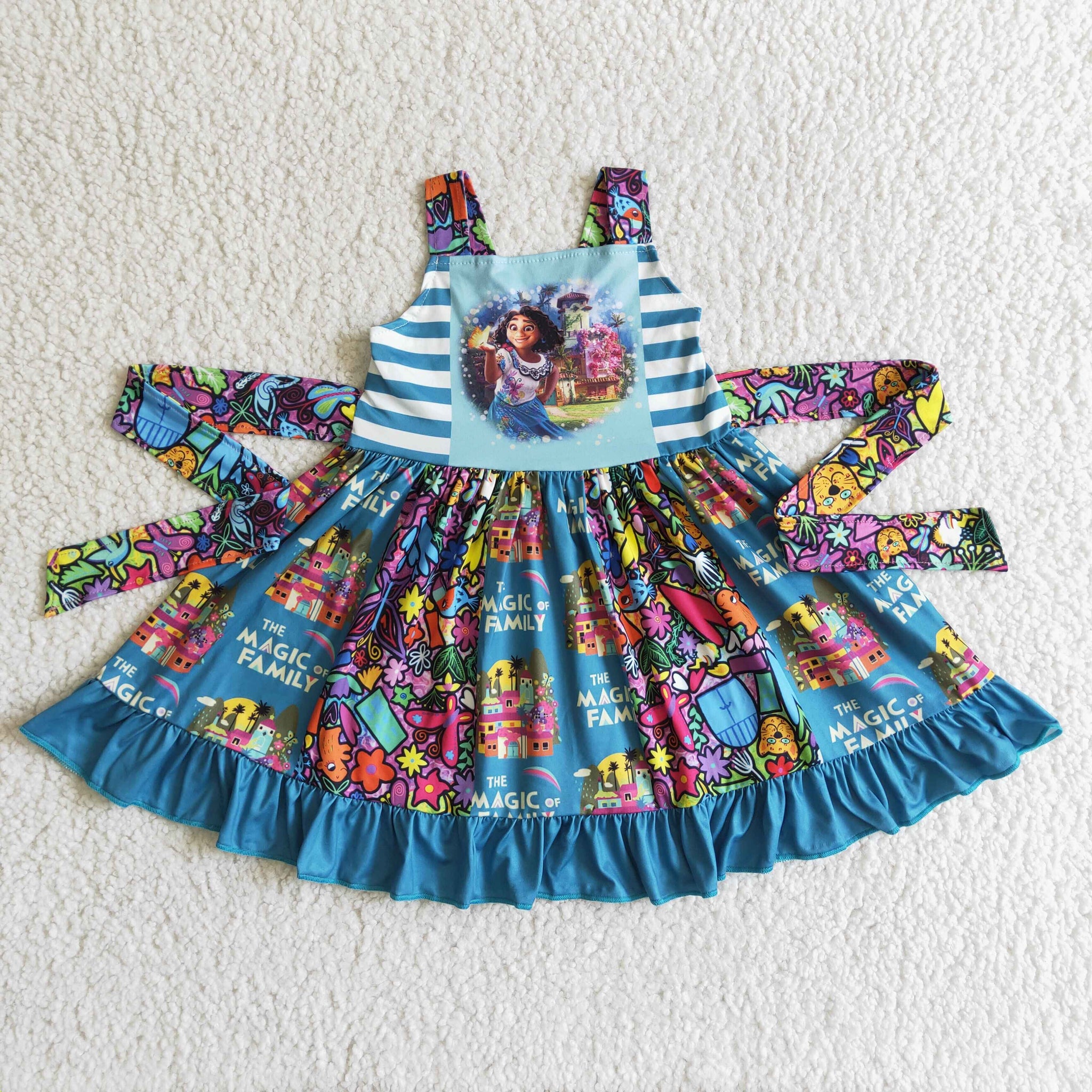 GSD0017 girl summer cartoon sleeveless twirl dress--promotion 2025.3.1 $2.99