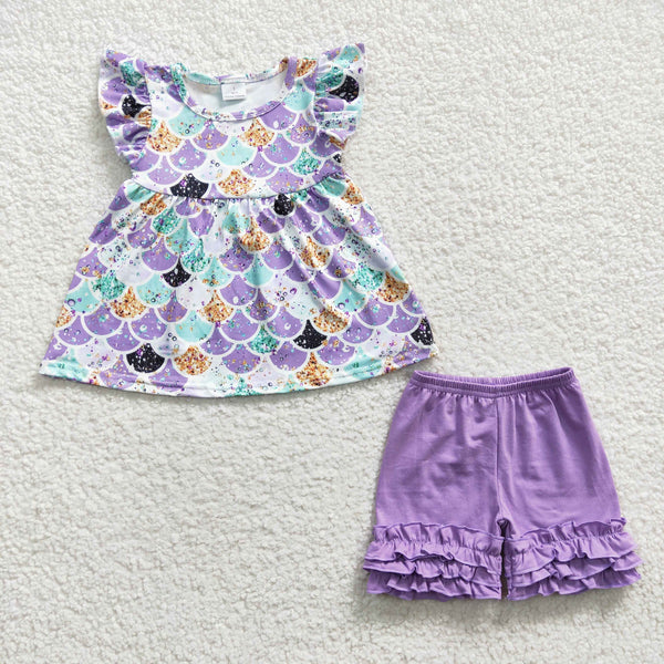 B17-9 baby girl clothes mermaid summer shorts outfit-promotion 2024.6.15 $2.99