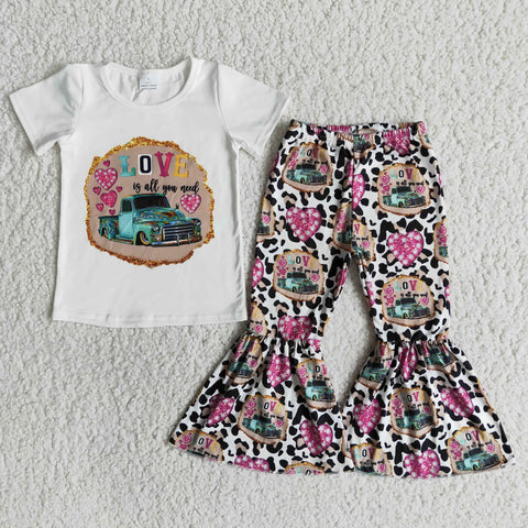 E13-26 girl clothes  valentines day short sleeve fall spring set-promotion 2024.3.2 $5.5