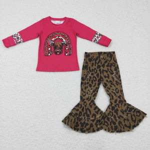 GLP0400 baby girl clothes cow pink winter outfits 1