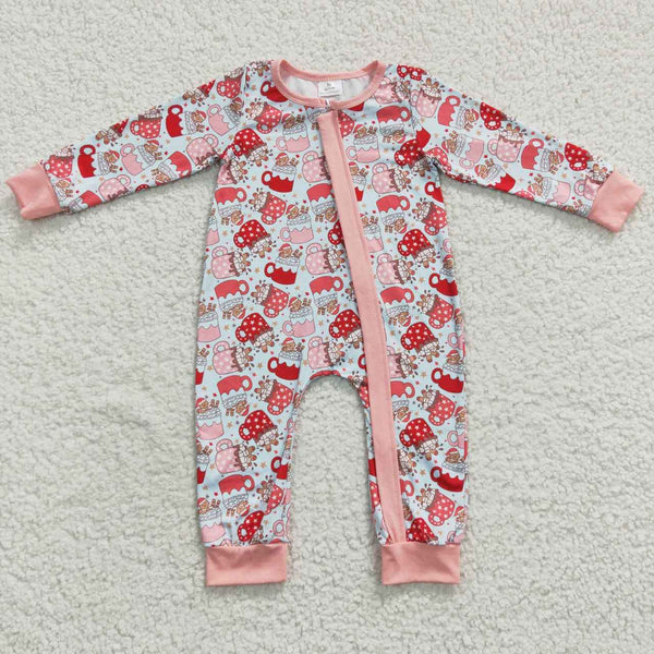 LR0294 baby clothes zipper winter romper