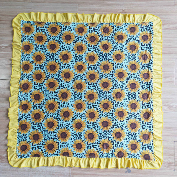 sunflower yellow baby blanket