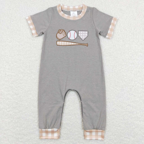 SR0614 baby boy clothes baseball embroidery boy summer romper