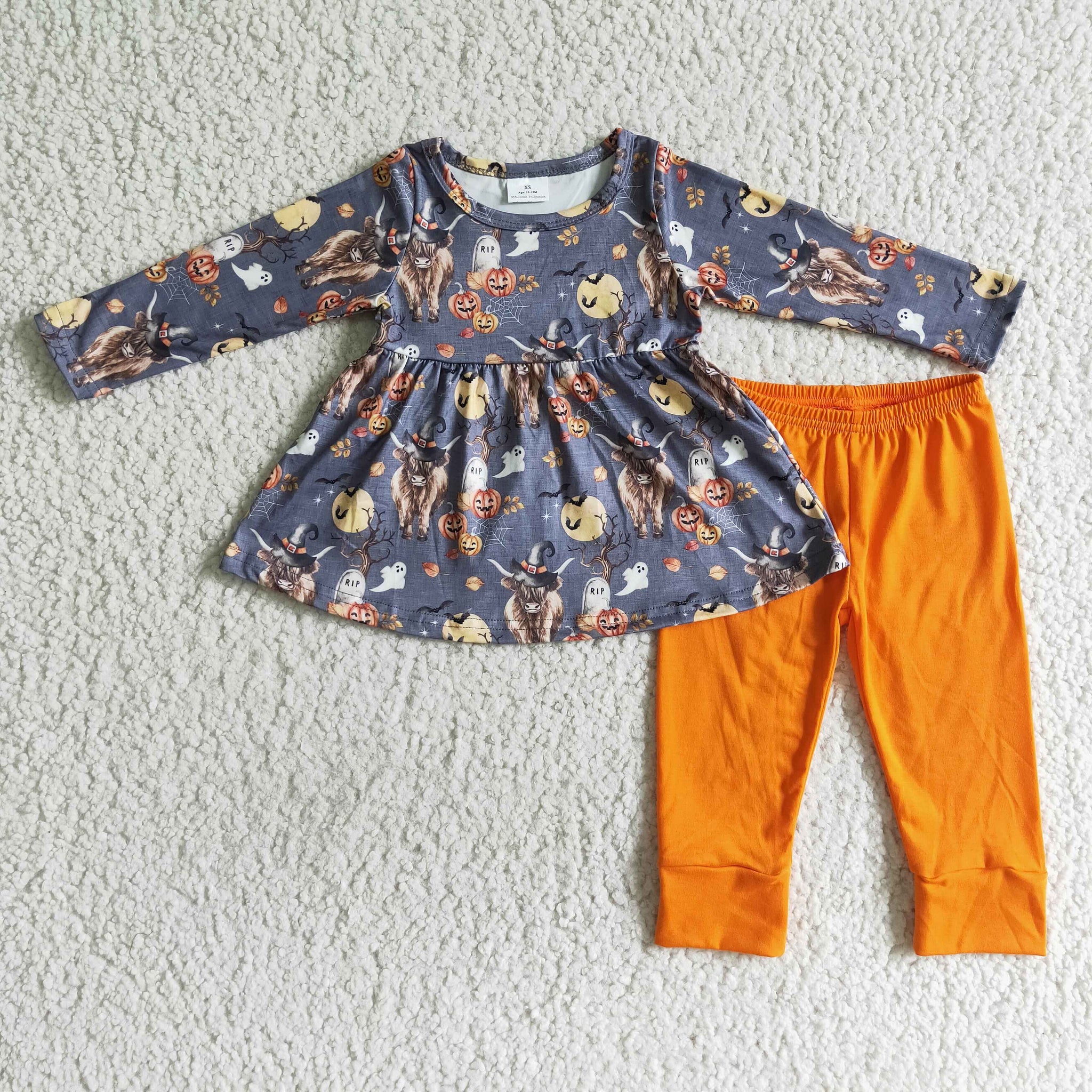 GLP0112 girl halloween tunic set-promotion 2024.10.5 $5.5