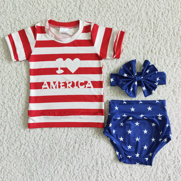 GBO0018 kids clothing july 4th star bummies short sleeve set headwears A -promotion 2024.5.3 $5.5