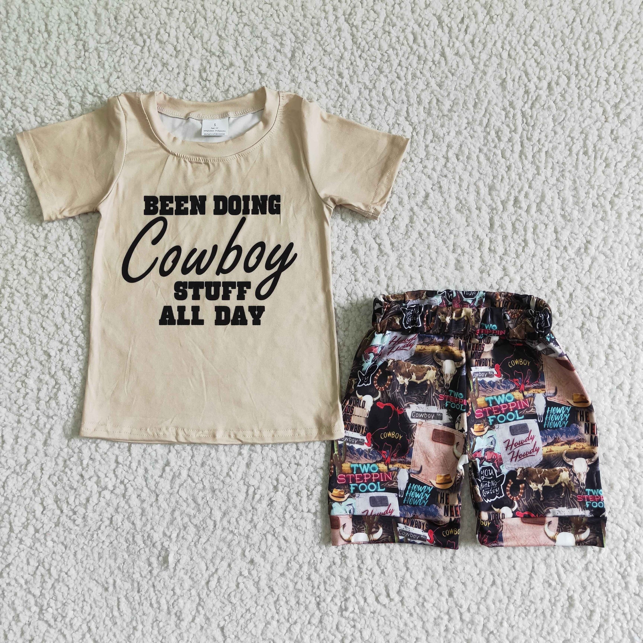 GSSO0017 RTS kids clothing cowboy boy set-promotion 2024.5.3 $5.5