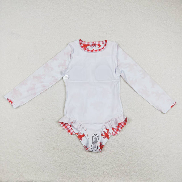 S0220 baby girl clothes girl crawfish swimsuit bathing suit summer swimsuit 1