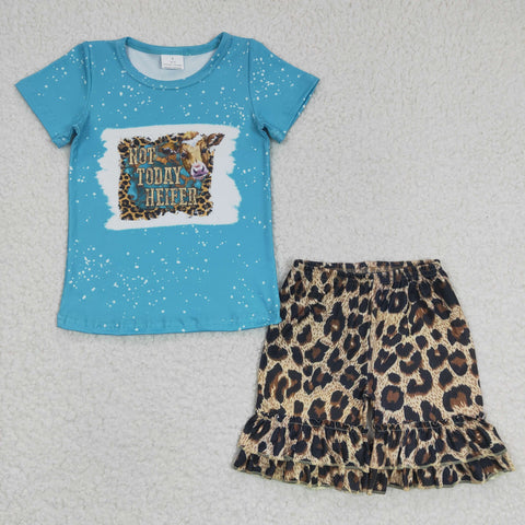 C5-16 baby girl clothes leopard cow summer shorts set-promotion 2024.5.25 $2.99