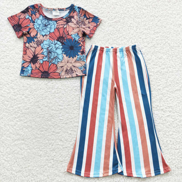 GSPO0578 baby girl clothes toddler girl bell bottom outfit