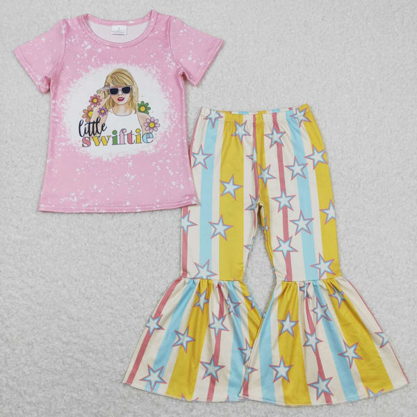 GSPO1382 baby girl clothes little swifties girls bell bottoms outfit