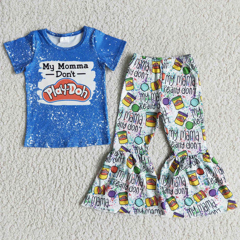 D11-3 baby girl clothes blue cartoon fall spring outfits-promotion 2024.2.3