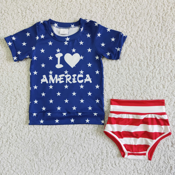 GBO0039 kids clothing july 4th star bummies short sleeve set headwears-promotion 2024.5.25 $5.5