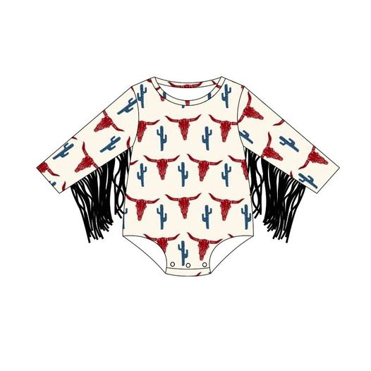 LR0051 baby clothes new born tassel baby romper long sleeve bubble