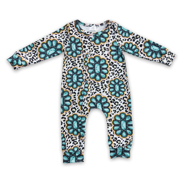 LR0254 baby clothes zipper turquoise winter romper