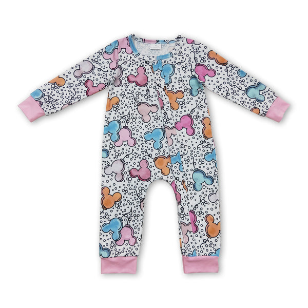 LR0300 baby girl clothes zipper winter romper