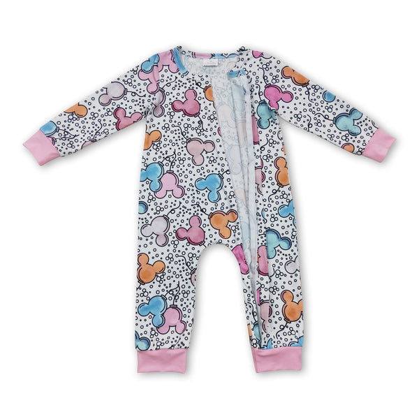 LR0300 baby girl clothes zipper winter romper