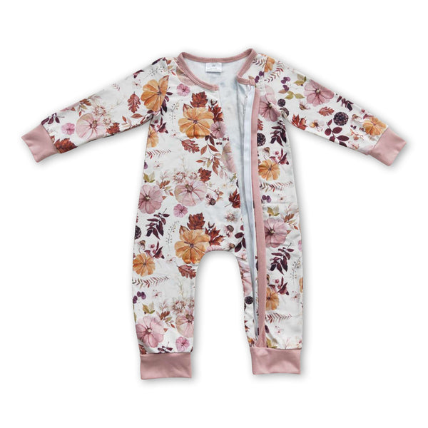 LR0363 baby girl clothes zipper winter romper