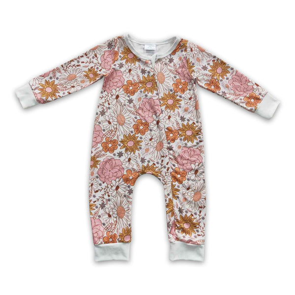 LR0460 baby girl clothes zipper winter romper