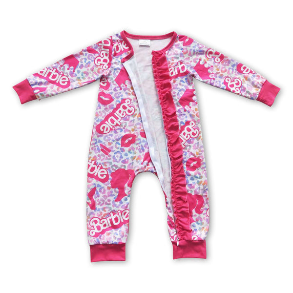 LR0481 baby clothes zipper winter romper