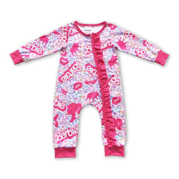 LR0481 baby clothes zipper winter romper