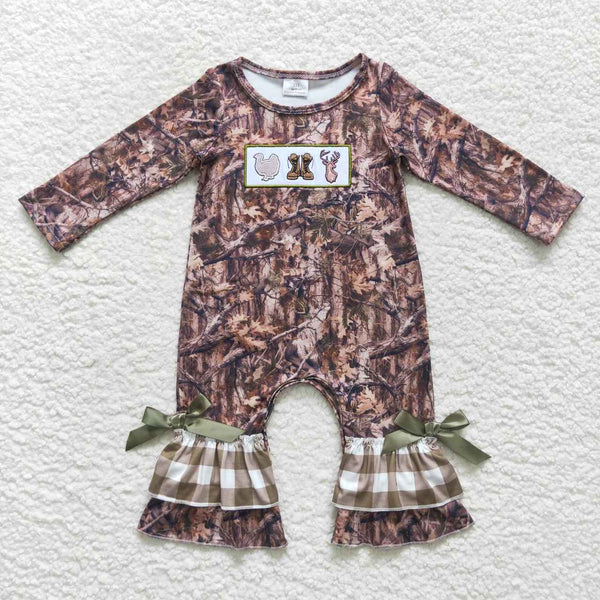 LR0526 RTS baby girl clothes deer winter romper