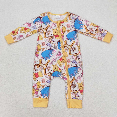 LR0971 RTS baby girl clothes cartoon toddler girl winter romper Bamboo