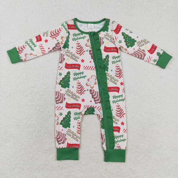 LR1056 RTS baby girl clothes xmas tree toddler girl christmas winter romper -BAMBOO