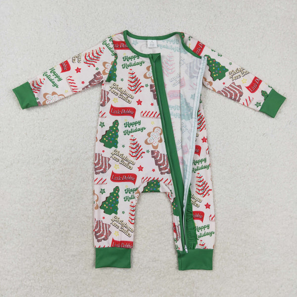 LR1056 RTS baby girl clothes xmas tree toddler girl christmas winter romper -BAMBOO