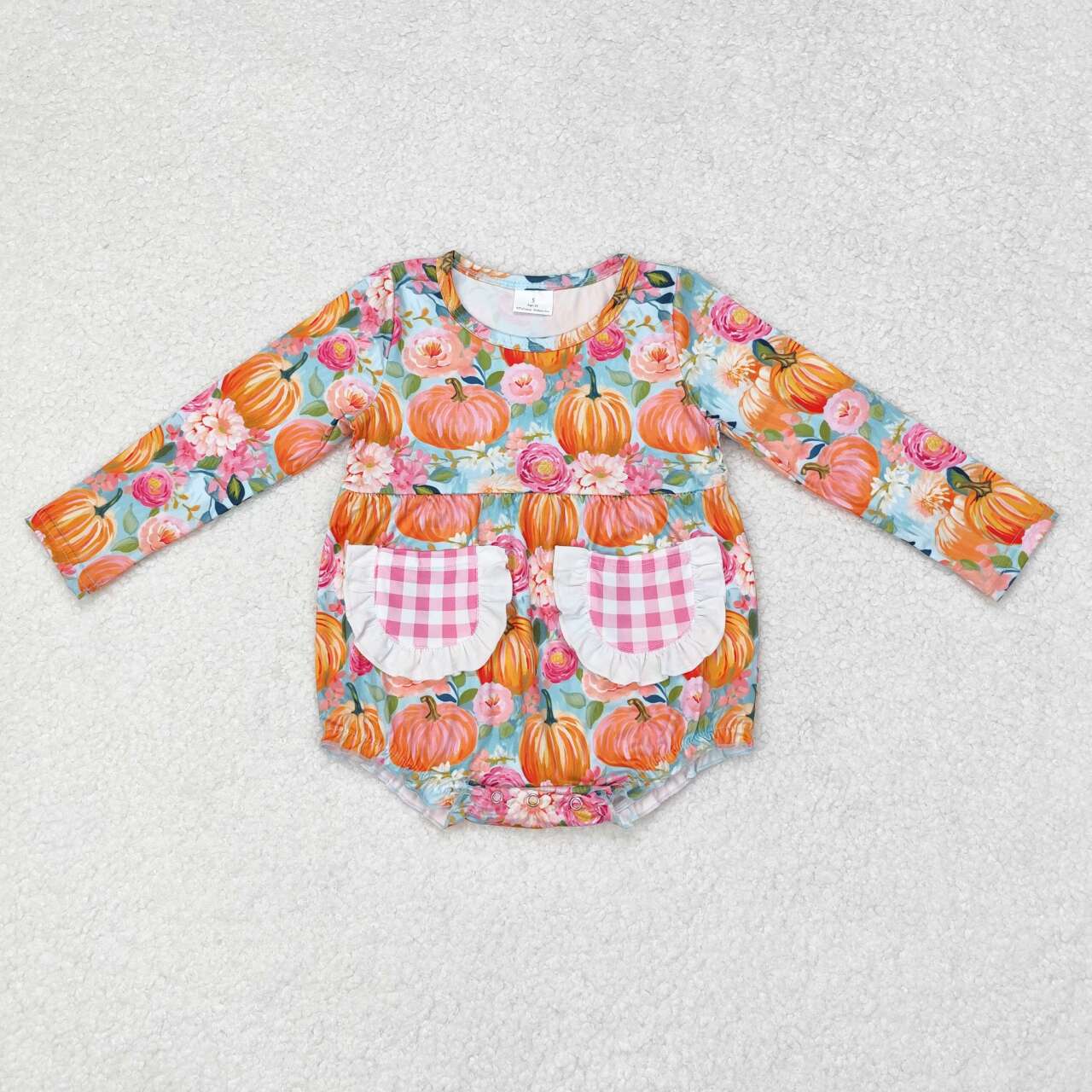 LR1059 RTS baby girl clothes pumpkin toddler girl winter bubble halloween clothes