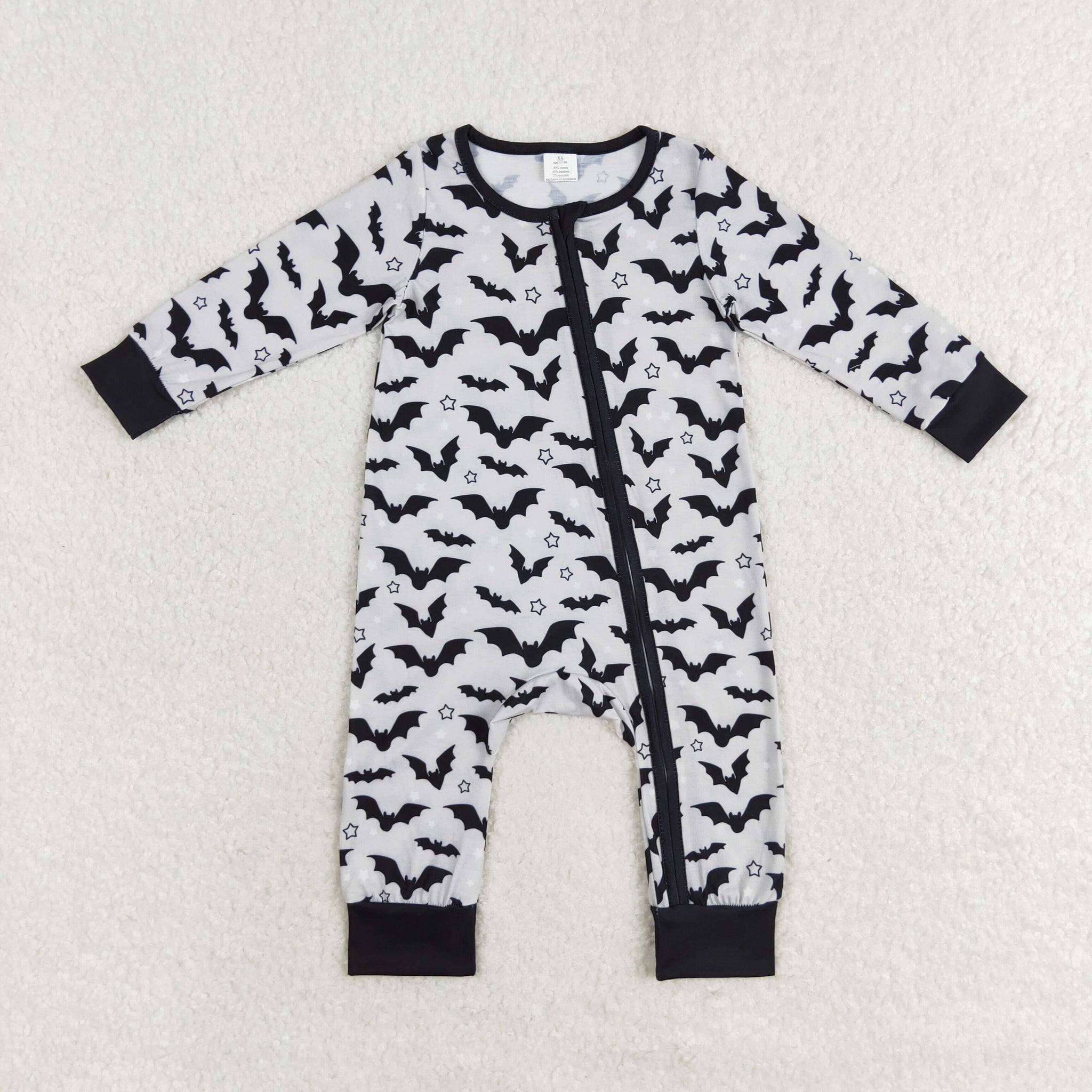 LR1096 RTS baby girl  clothes bat girl halloween romper -Bamboo