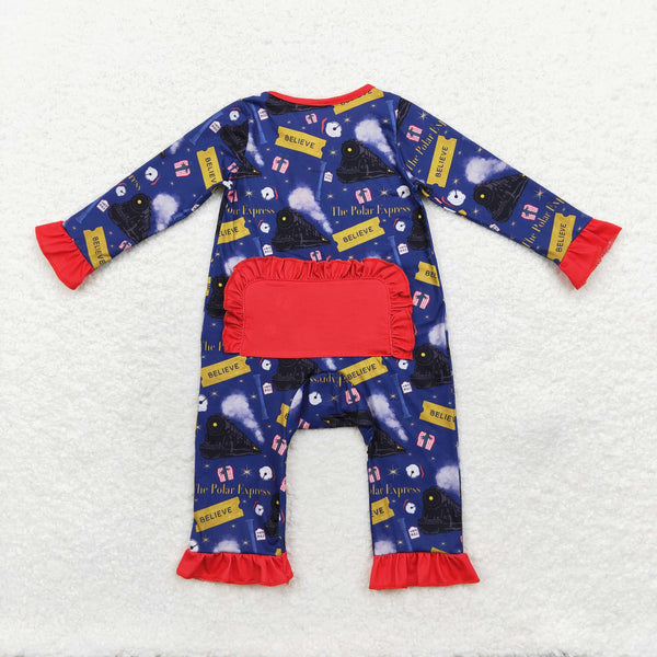 LR1132 RTS baby girl clothes believe girl winter romper  Bamboo christmas clothes