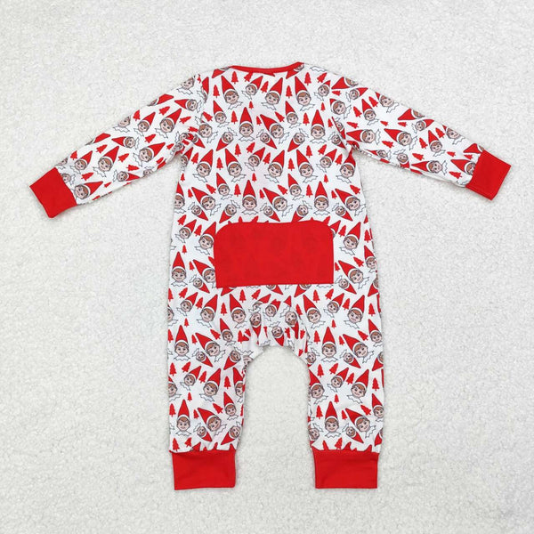 LR1168 RTS baby boy clothes angel zipper boy christmas winter romper-bamboo