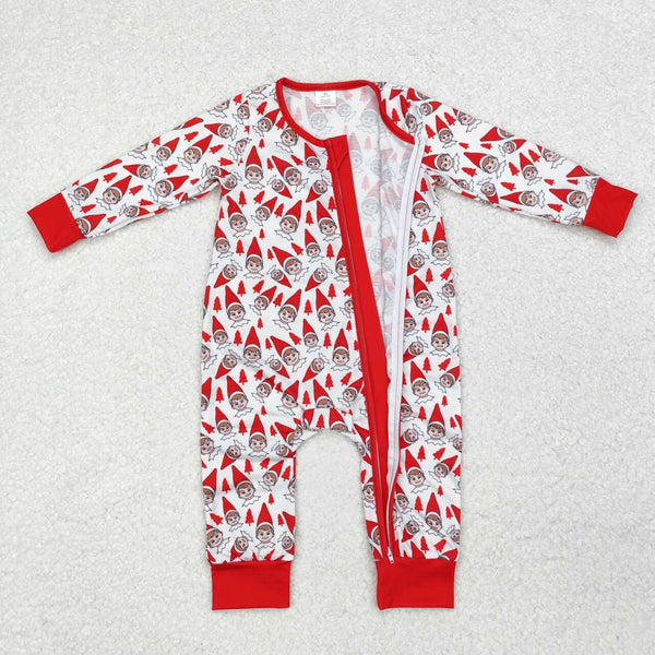 LR1168 RTS baby boy clothes angel zipper boy christmas winter romper-bamboo