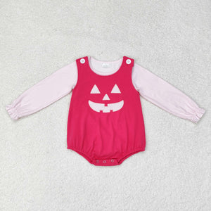 LR1171 RTS baby clothes ghost  girl halloween bubble set halloween outfit embroidery bubble+milk silk top