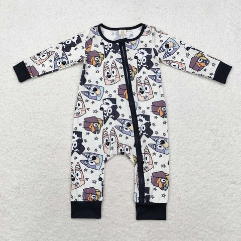 LR1173 RTS  baby boy clothes cartoon dog zipper boy winter romper-bamboo