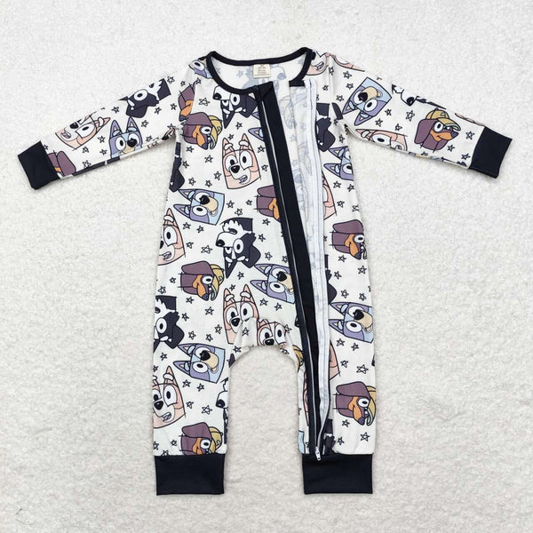 LR1173 RTS  baby boy clothes cartoon dog zipper boy winter romper-bamboo