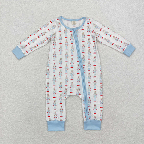 LR1184 RTS baby boy clothes soldier boy christmas winter romper -BAMBOO