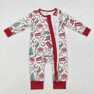 LR1278 RTS baby boy clothes santa boy christmas winter romper pajamas romper-bamboo