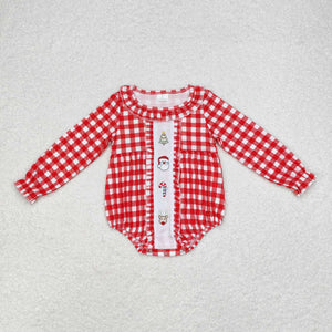 LR1302 RTS baby girl clothes embroidery santa girl christmas winter bubble